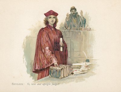 Portia and Shylock in The Merchant of Venice by Walter Stanley Paget
